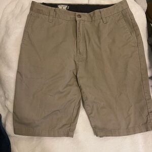 Volcom Tan Flat Front Shorts Lightweight Design